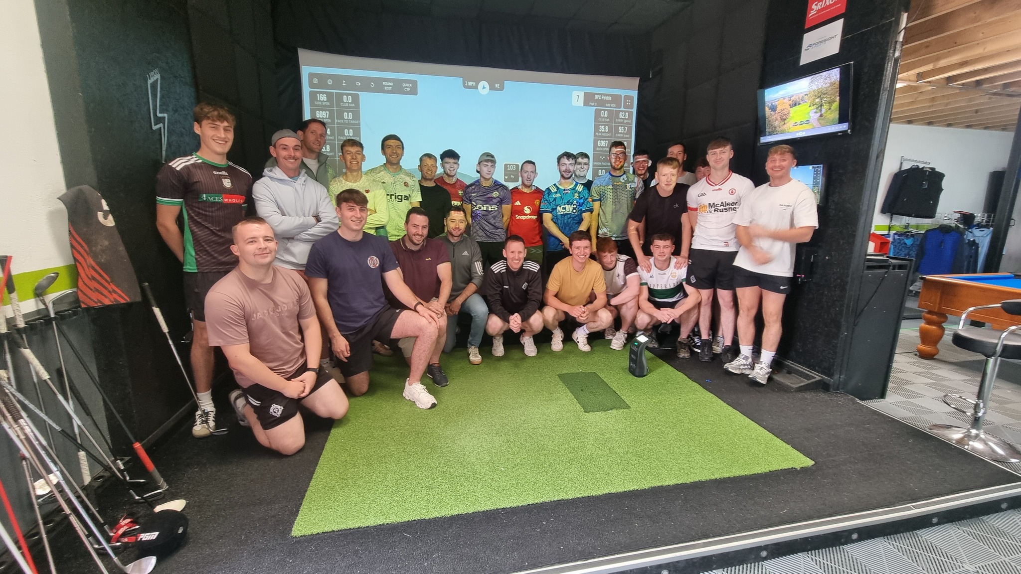 Indoor golf simulator bay at Golfplus Omagh