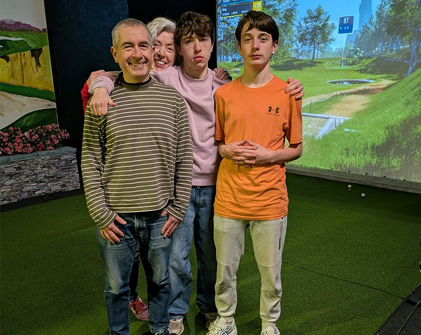 Indoor golf simulator bay at Golfplus Omagh