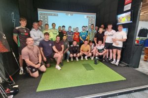 Indoor golf simulator bay at Golfplus Omagh
