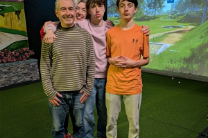 Indoor golf simulator bay at Golfplus Omagh